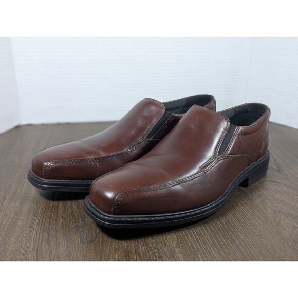 Bostonian Flexlite Leather Dress Loafers Shoes Mens 7M Brown Slip On Comfort - Picture 1 of 13